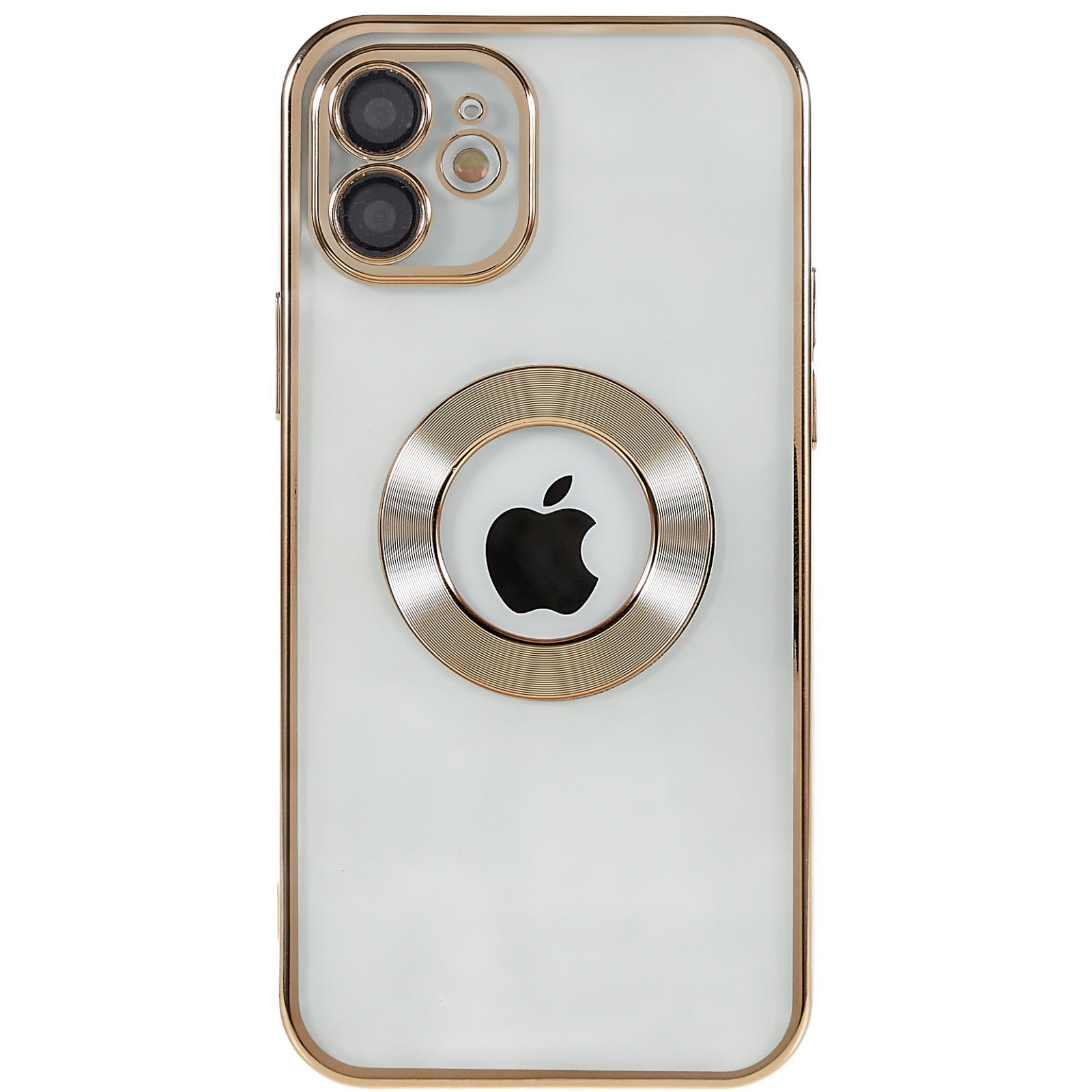 For iPhone 12 6.1 inch Electroplating Edges Soft TPU Case CD Texture Ring Logo Hole Design Clear Phone Cover with Built-in PC Camera Lens Film For iPhone 12 6.1 inch Electroplating Edges Soft TPU Case CD Texture Ring Logo Hole Design Clear Phone Cover with Built-in PC Camera Lens Film
